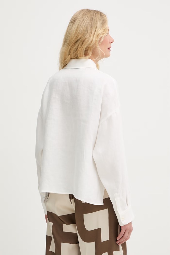 Odzież Weekend Max Mara koszula lniana CAPO 2615041022600 biały