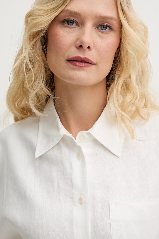 Weekend Max Mara koszula lniana CAPO biały 2615041022600