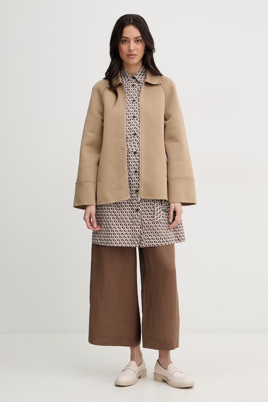 MM by Max Mara krótka kurtka damska ELISEO 2616911047600 beżowy SS26