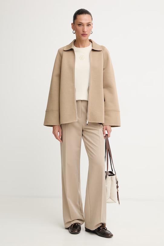 MM by Max Mara krótka kurtka damska ELISEO 2616911047600 beżowy SS26