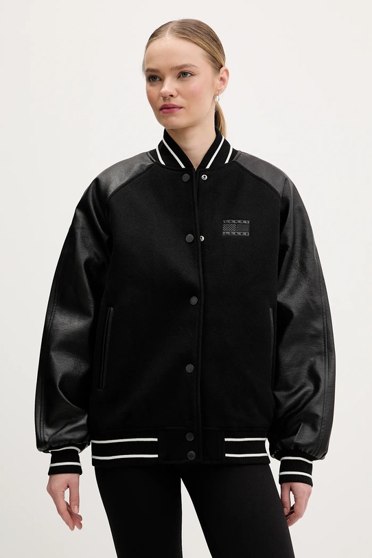 Tommy Jeans kurtka z dodatkiem wełny bez kaptura czarny DW0DW22557