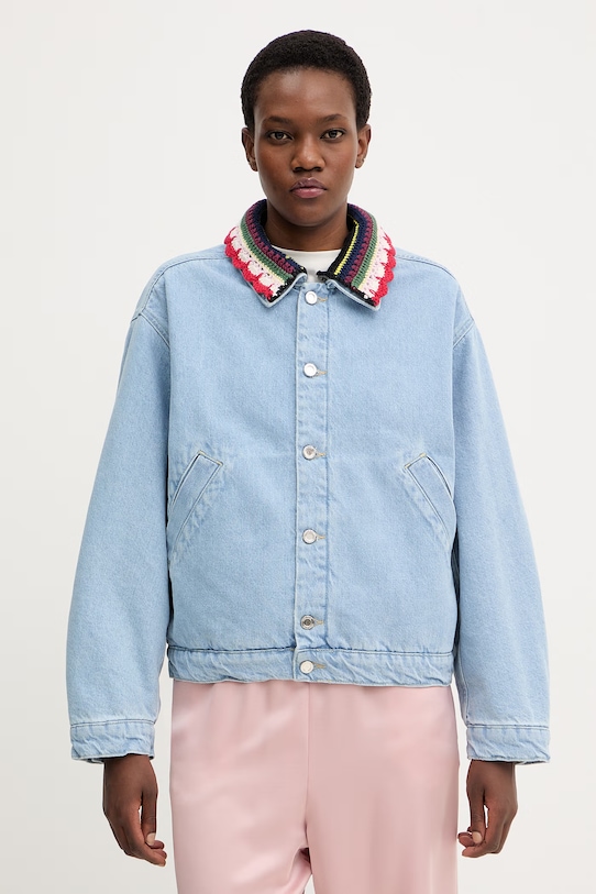 Rifľová bunda Stine Goya bez kapucne modrá SG.SS26.O013.2453