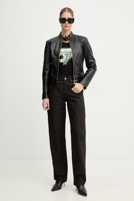 Kožna jakna Marciano by Guess NADA 6RGL09.7133A crna SS26