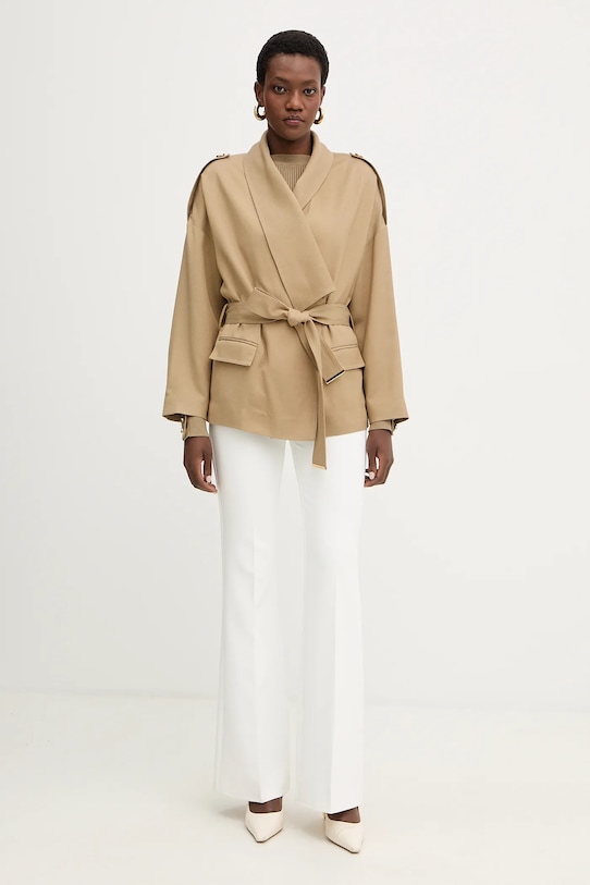 Παλτό από μείγμα μαλλιού Marciano by Guess ABBY 6RGN13.7433A μπεζ SS26