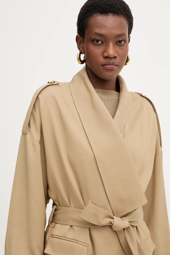 Παλτό από μείγμα μαλλιού Marciano by Guess ABBY 6RGN13.7433A μπεζ