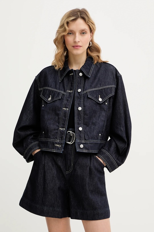 BOSS Orange geacă jeans C BOMBER TRUCKER 1.0 necaptusit bleumarin 50552464