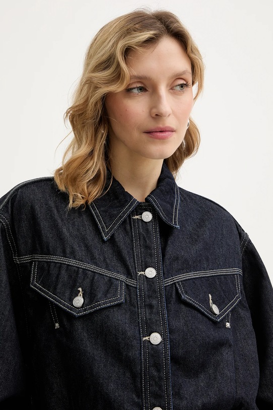 BOSS Orange geacă jeans C BOMBER TRUCKER 1.0 bleumarin 50552464