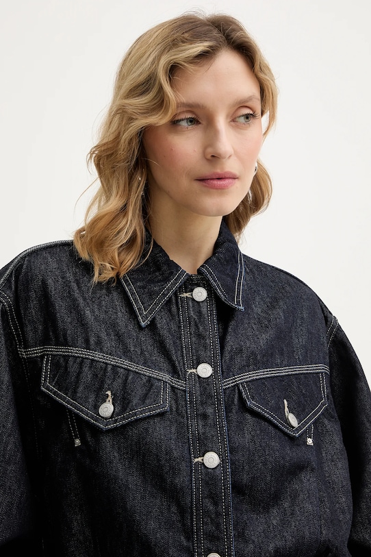 BOSS Orange geacă jeans C BOMBER TRUCKER 1.0 bleumarin 50552464