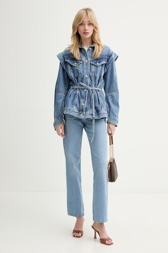 Τζιν μπουφάν BOSS Orange C CHINCHED JACKET 50552472 μπλε SS26