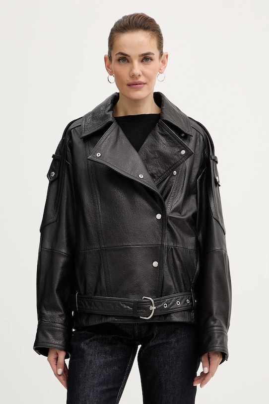 BOSS Orange ramoneska skórzana nieocieplane czarny 50552201