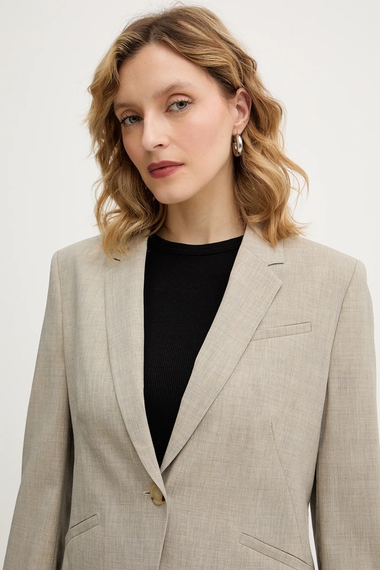 Шерстяной пиджак BOSS бежевый 50542010