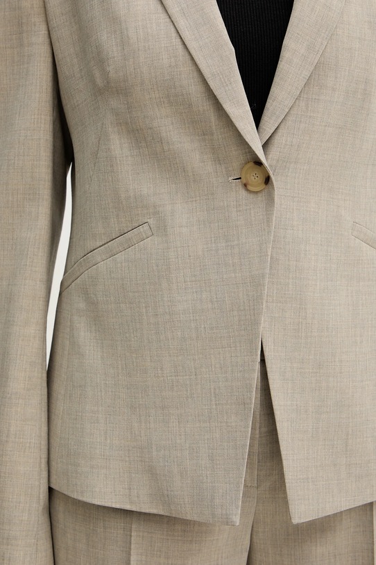 Шерстяной пиджак BOSS 50542010 бежевый