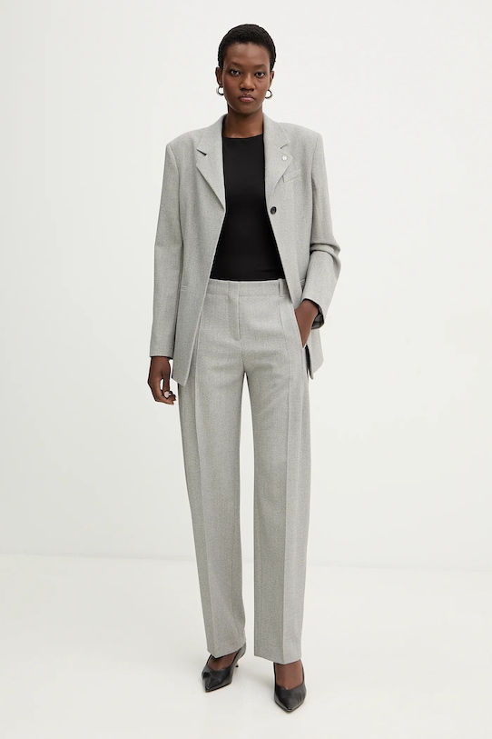 BOSS marynarka z dodatkiem wełny Jakara 50554946 szary SS26