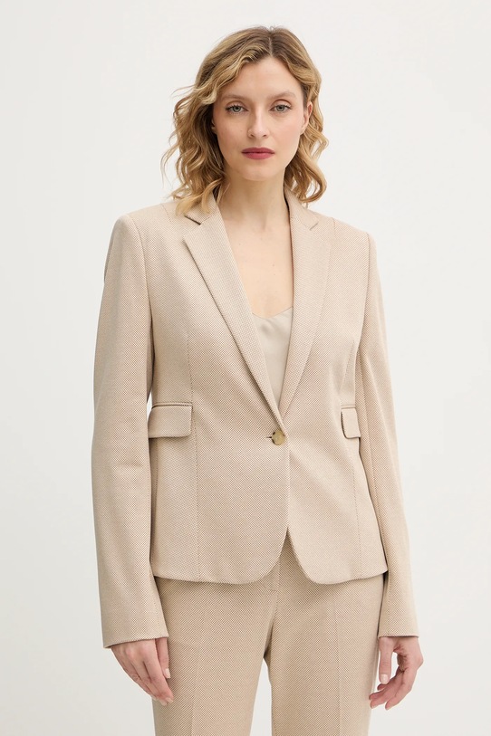 BOSS marynarka drobny wzór beżowy 50555741