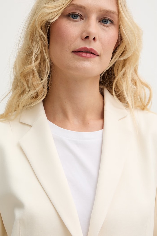 BOSS marynarka jednorzędowa damska z wiskozą Jia14 beżowy 50556336