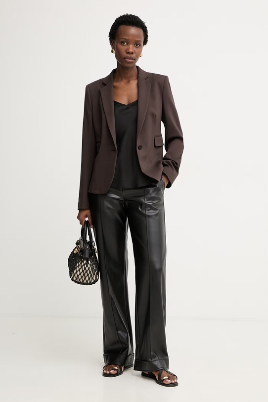 BOSS giacca monopetto da donna con viscosa Jia14 50556336 marrone SS26