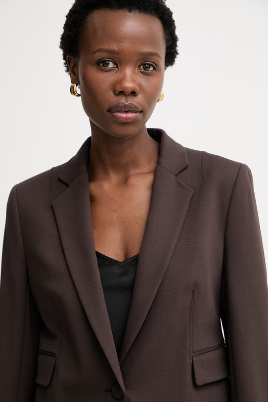 BOSS giacca monopetto da donna con viscosa Jia14 marrone 50556336