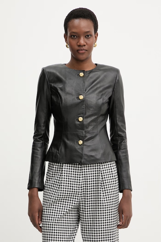 Marciano by Guess коротка куртка жіноча шкіряна CARA чорний G6GL02.L0083