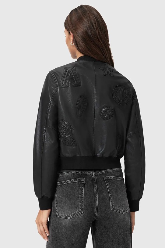 AllSaints kurtka bomber skórzana W090LD czarny SS26