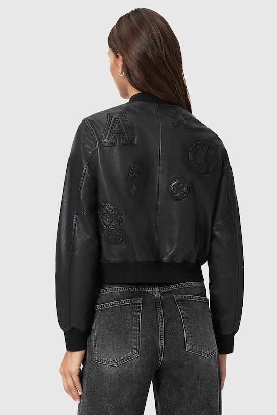 AllSaints kurtka bomber skórzana W090LD czarny SS26