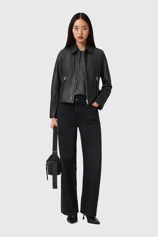 AllSaints kurtka skórzana W057LD czarny