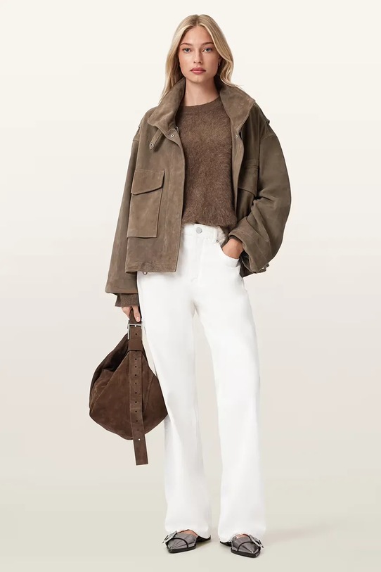 AllSaints kurtka przejściowa damska zamszowa W087LD