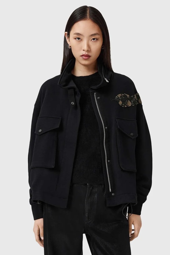 AllSaints kurtka bawełniana nieocieplane czarny W151JD