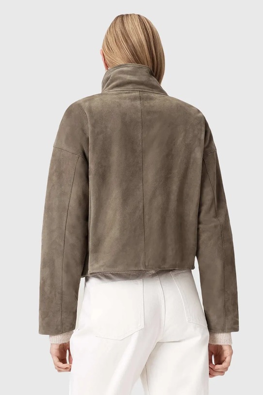 AllSaints geacă din piele întoarsă W092LD maro SS26