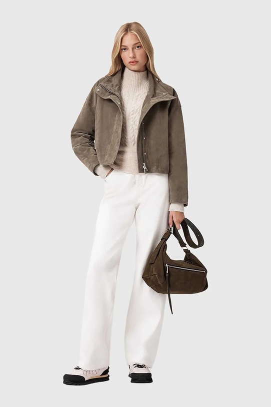 AllSaints geacă din piele întoarsă W092LD maro