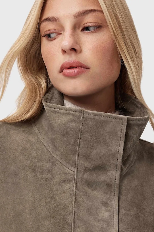 AllSaints kurtka zamszowa beżowy W092LD