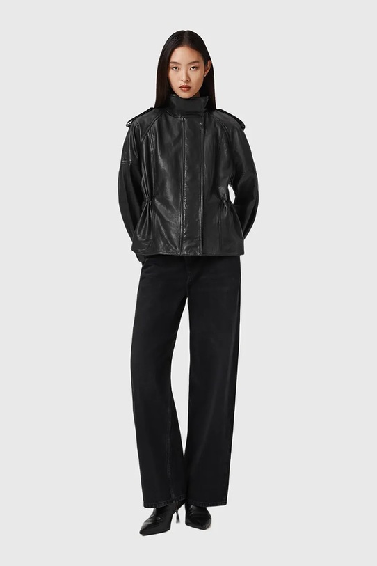 AllSaints kurtka skórzana W051LD czarny