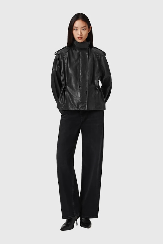 AllSaints kurtka skórzana W051LD czarny