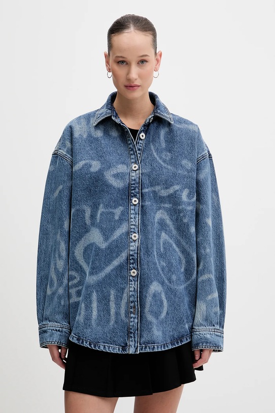 Джинсовая рубашка Hugo Blue Garesa_4_B узор голубой 50553558