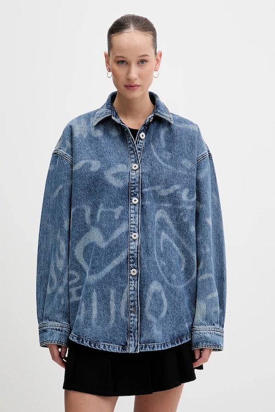 Джинсовая рубашка Hugo Blue Garesa_4_B узор голубой 50553558