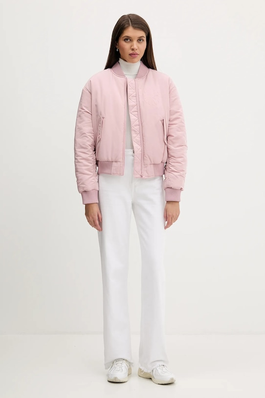 Μπουφάν bomber Hugo Blue 50550702 ροζ SS26