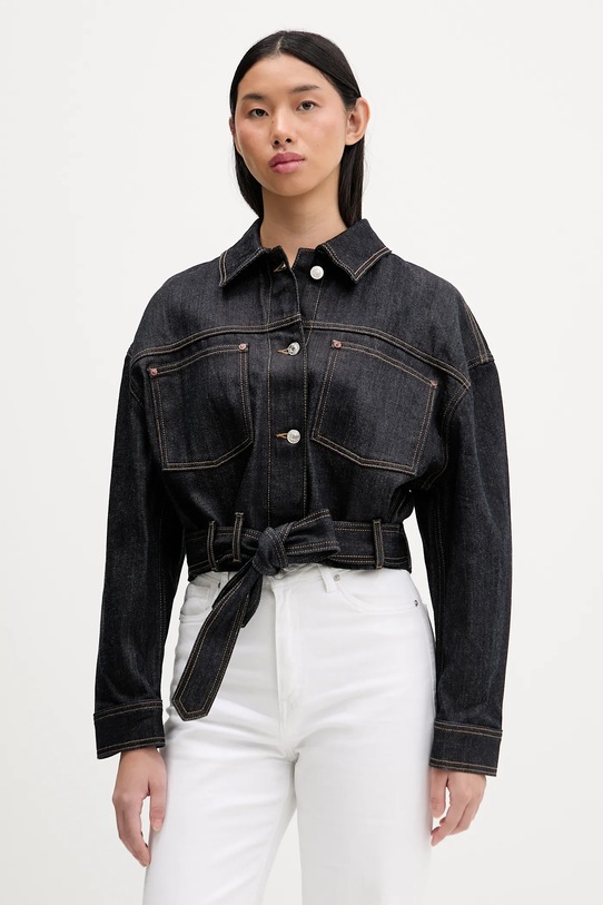 Τζιν μπουφάν HUGO χωρίς κουκούλα σκούρο μπλε 50558837