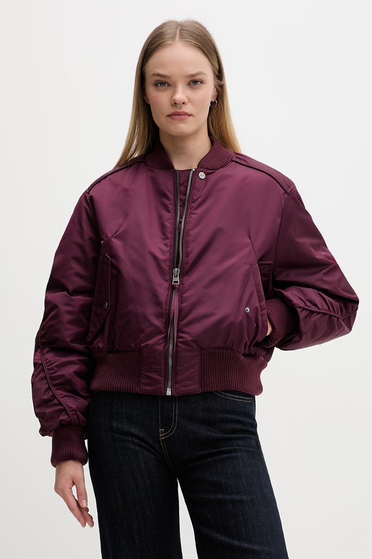 HUGO krótka kurtka damska Ferida-2 bordowy 50550687