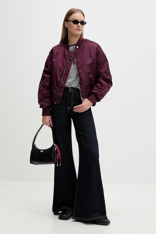 HUGO krótka kurtka damska Ferida-2 50550687 bordowy SS26