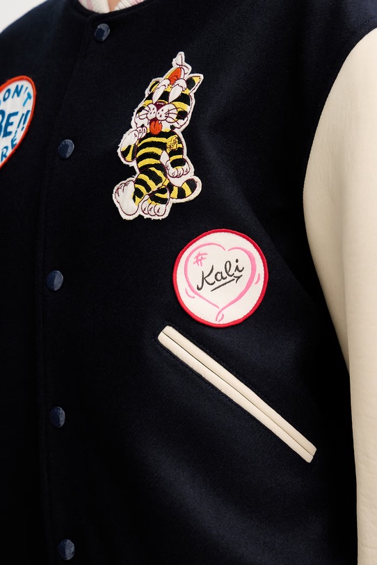 Kenzo bomberka damska wełniana FG52BL2489ON granatowy