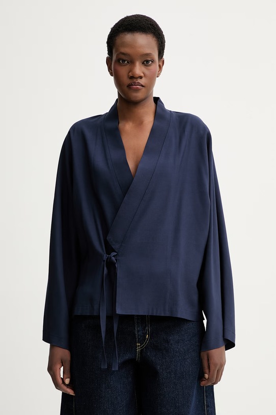 Kenzo gyapjúkeverék felső szövet sötétkék FG52VE2879TX