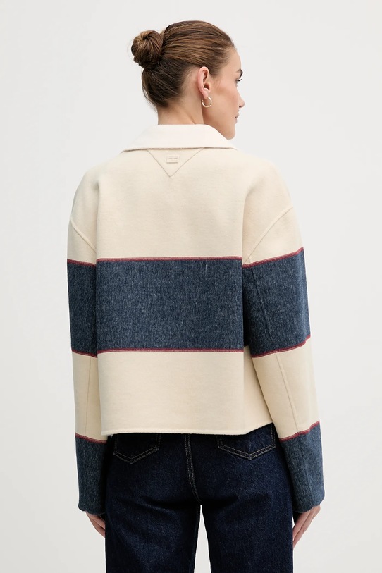 Odzież Tommy Hilfiger kurtka z dodatkiem wełny WW0WW47743 beżowy