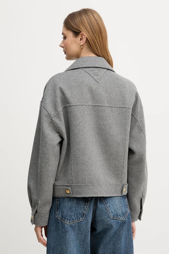 Odzież Tommy Hilfiger płaszcz z dodatkiem wełny WW0WW47759 szary