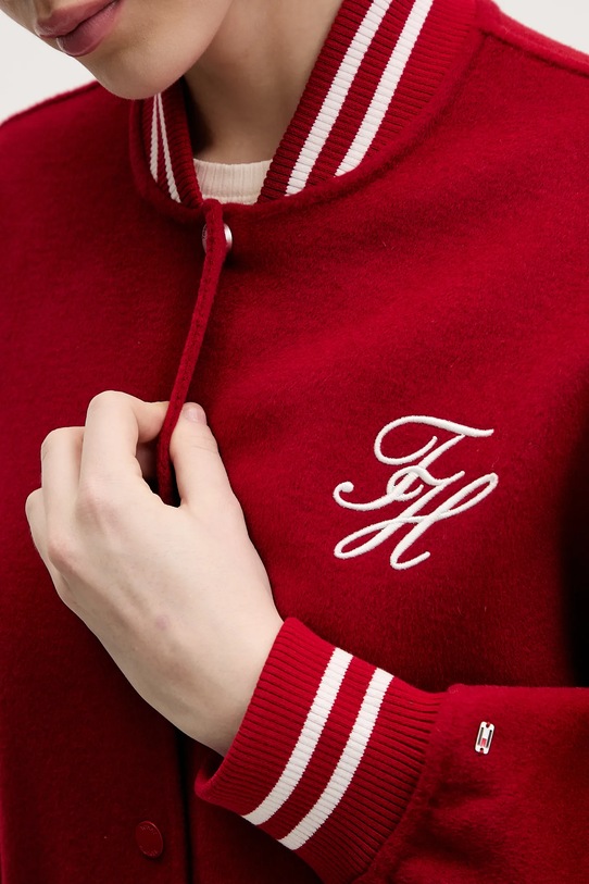 Tommy Hilfiger kurtka bomber z dodatkiem wełny WW0WW47760 czerwony