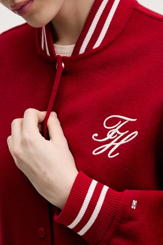 Tommy Hilfiger kurtka bomber z dodatkiem wełny WW0WW47760 czerwony