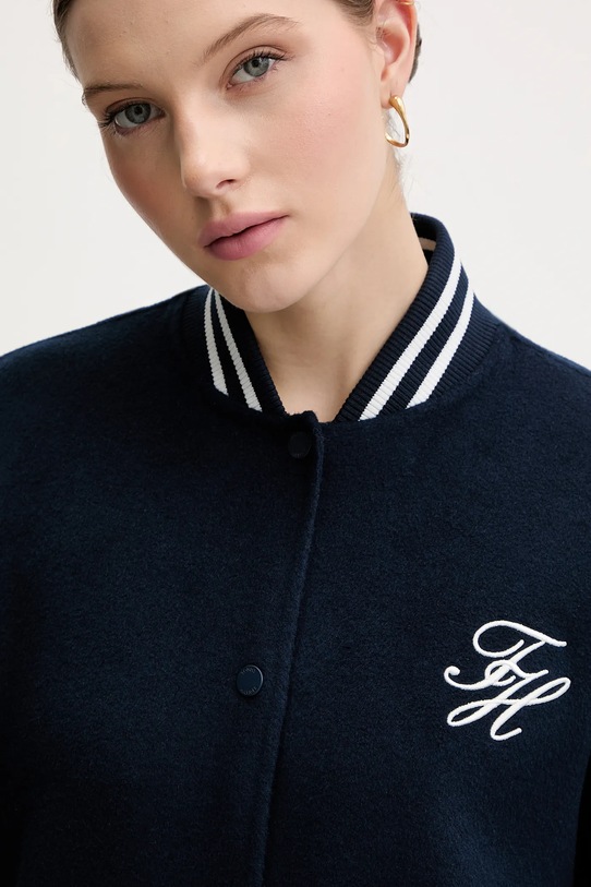 Tommy Hilfiger kurtka bomber z dodatkiem wełny WW0WW47760 granatowy