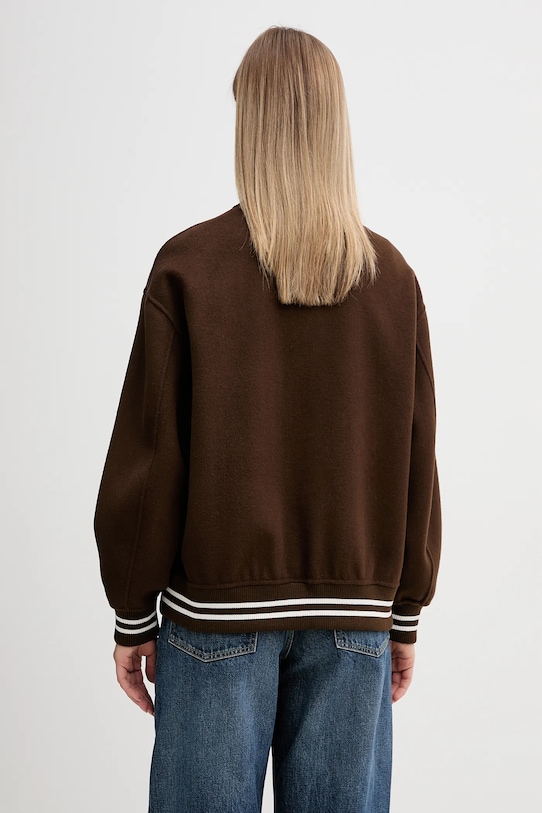 Odzież Tommy Hilfiger kurtka bomber z dodatkiem wełny WW0WW47760 brązowy