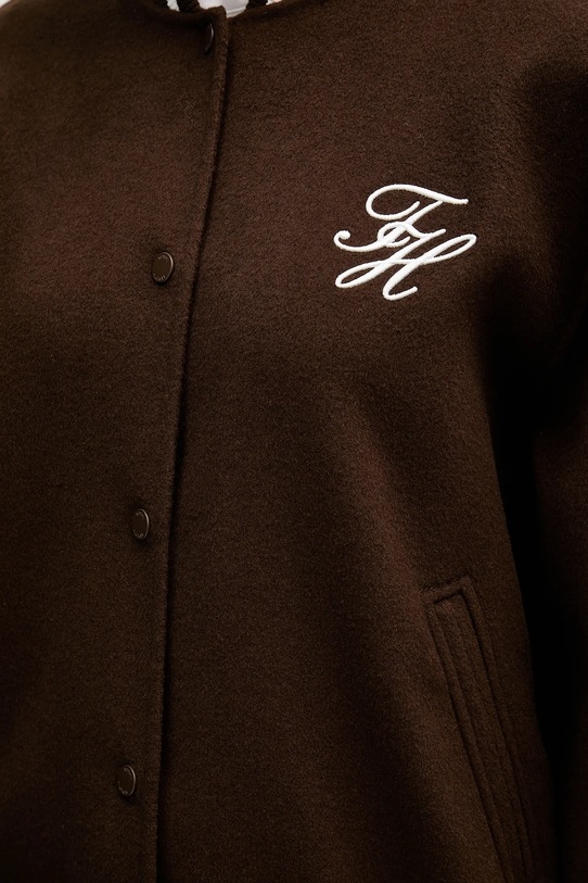 Tommy Hilfiger kurtka bomber z dodatkiem wełny WW0WW47760 brązowy