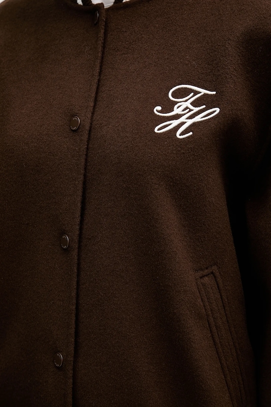 Tommy Hilfiger kurtka bomber z dodatkiem wełny WW0WW47760 brązowy