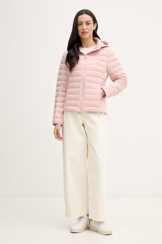 Tommy Hilfiger geacă de puf WW0WW47753 roz SS26