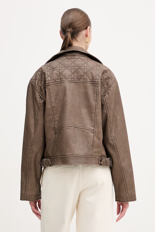 Ρούχα Δερμάτινο μπουφάν Guess NADA W6RL09.WH1X0 καφέ